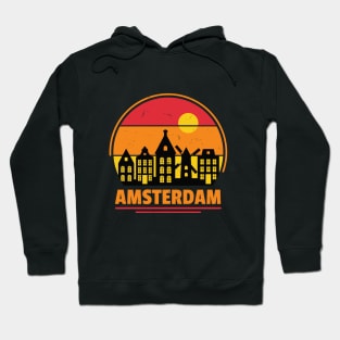 Amsterdam Skyline Retro Style Hoodie